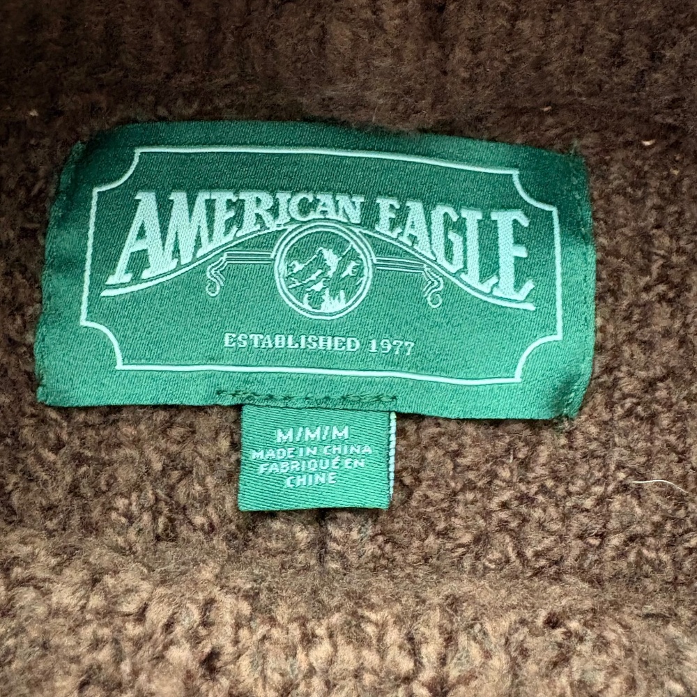 Vintage American Eagle Patchwork Cable Knit Sweat… - image 4